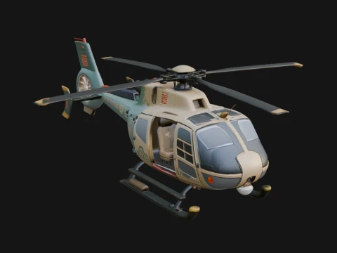 Civil Helicopter Model Design 9 - 3D Print Model 3D Print Model