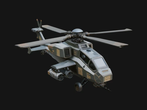 Attack Helicopter Model Design 9 - 3D Print Model 3D Print Model