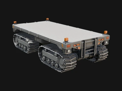 Tracked Flatbed Carrier Model Design 3 - 3D Print Model Modèles 3D en vedette
