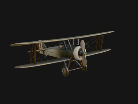 Vintage Biplane Model Design 18 - 3D Print Model 3D Druckmodell