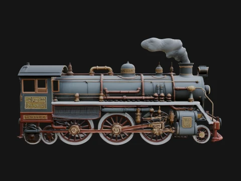 Steam Locomotive Model Design 12 - 3D Print Model 3D Принт Модель