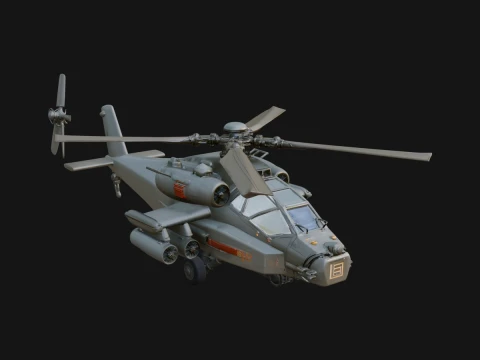 Attack Helicopter Model Design 10 - 3D Print Model 3D printmodel