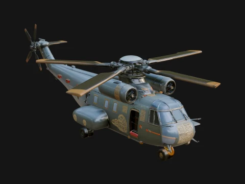 Military Helicopter Model Design 11 - 3D Print Model Model do druku 3D