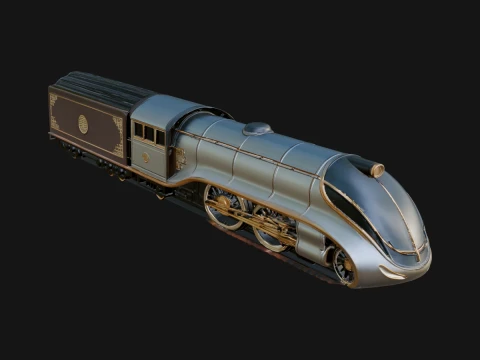 Steam Locomotive Model Design 13 - 3D Print Model 3D Принт Модель