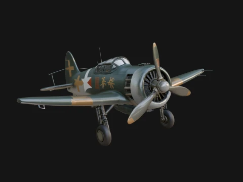 Vintage Fighter Plane Model Design 9 - 3D Print Model 3D Print Model