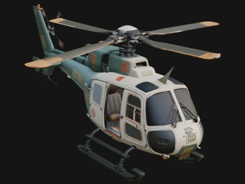 Civil Helicopter Model Design 12 - 3D Print Model 3D Print Model