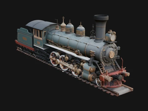 Steam Locomotive Model Design 14 - 3D Print Model 3D Принт Модель