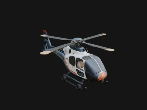 Civil Helicopter Model Design 13 - 3D Print Model 3D printmodel