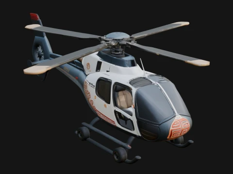 Civil Helicopter Model Design 13 - 3D Print Model 3D Print Model