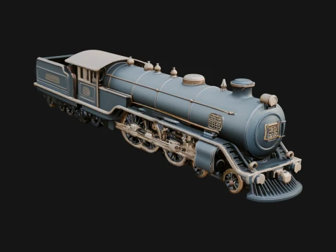 Steam Locomotive Model Design 15 - 3D Print Model 3D Принт Модель