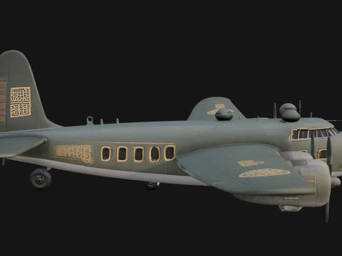 Vintage Bomber Plane Model Design 11 - 3D Print Model 3D Print Model