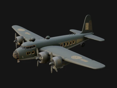 Vintage Bomber Plane Model Design 11 - 3D Print Model 3D Print Model
