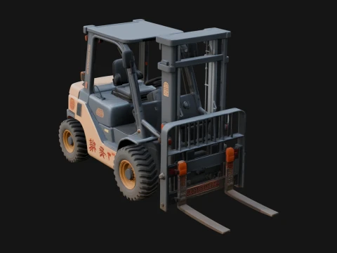 Forklift Truck Model Design 13 - 3D Print Model Model Cetak 3D