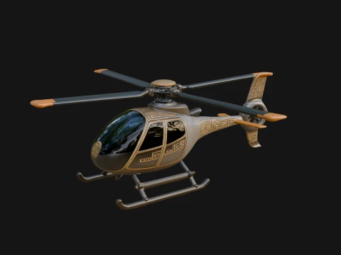 Civil Helicopter Model Design 14 - 3D Print Model 3D printmodel