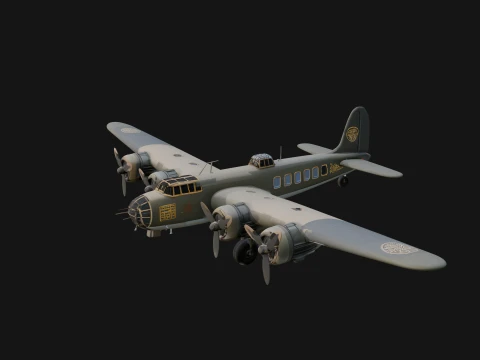 Vintage Bomber Plane Model Design 12 - 3D Print Model 3D Print Model
