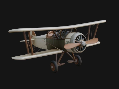 Vintage Biplane Model Design 23 - 3D Print Model 3D Druckmodell