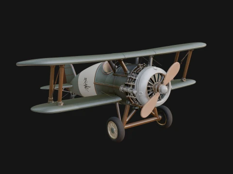 Vintage Biplane Model Design 24 - 3D Print Model 3D Druckmodell