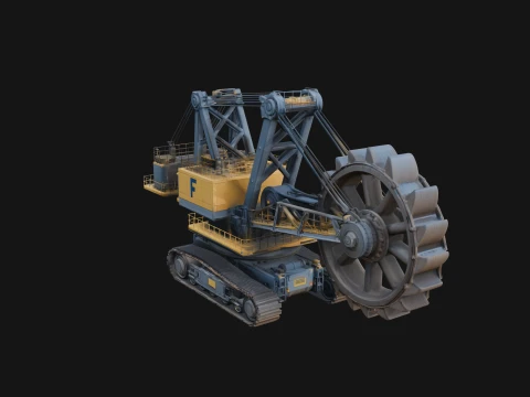 Bucket Wheel Excavator Model Design 3 - 3D Print Model 3D Print Model