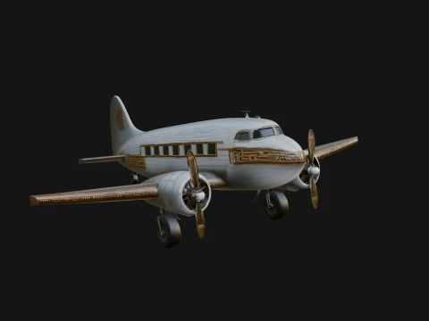 Vintage Airliner Plane Model Design 9 - 3D Print Model 3D Print Model