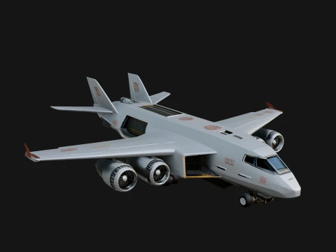 Sci Fi Transport Plane Model Design 2 - 3D Print Model 3D Print Model