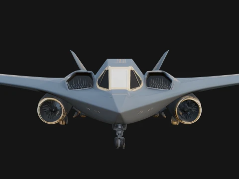 Stealth Bomber Plane Model Design 7 - 3D Print Model 3D Print Model