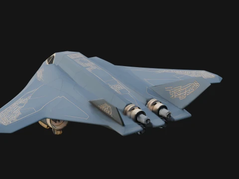 Stealth Bomber Plane Model Design 7 - 3D Print Model 3D Print Model