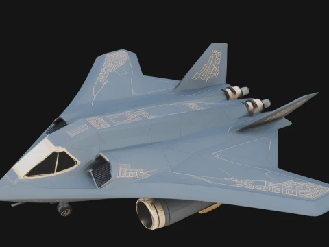 Stealth Bomber Plane Model Design 7 - 3D Print Model 3D Print Model