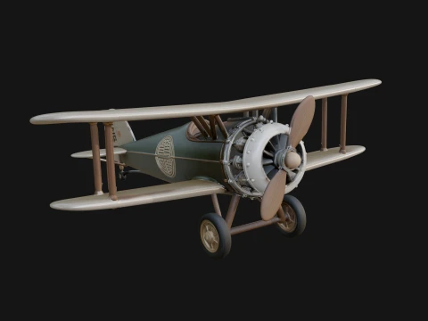 Vintage Biplane Model Design 25 - 3D Print Model 3D Druckmodell