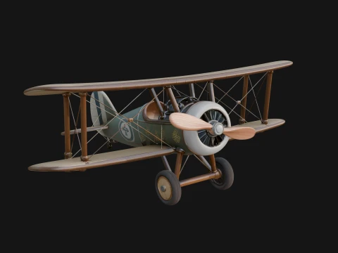 Vintage Biplane Model Design 26 - 3D Print Model 3D printmodel