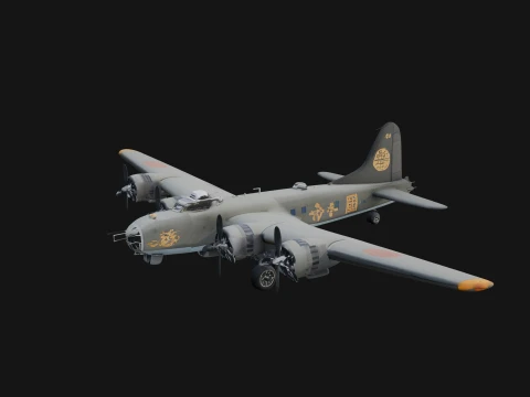 Vintage Bomber Plane Model Design 14 - 3D Print Model 3D Druckmodell