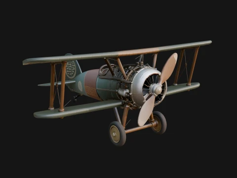 Vintage Biplane Model Design 28 - 3D Print Model 3D Druckmodell