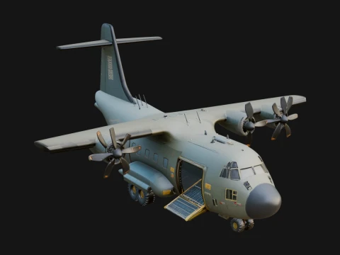Military Cargo Plane Model Design 25 - 3D Print Model Modello di stampa 3D