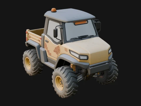 Compact Utility Truck Model Design 2 - 3D Print Model 3D Print Model