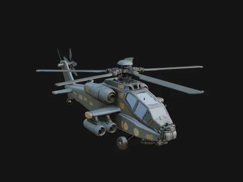 Attack Helicopter Model Design 12 - 3D Print Model 3D printmodel