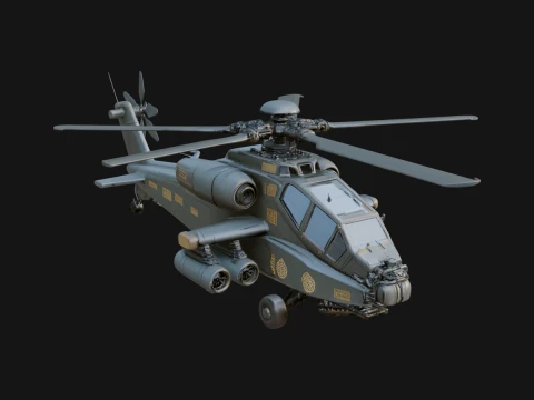 Attack Helicopter Model Design 12 - 3D Print Model 3D Print Model