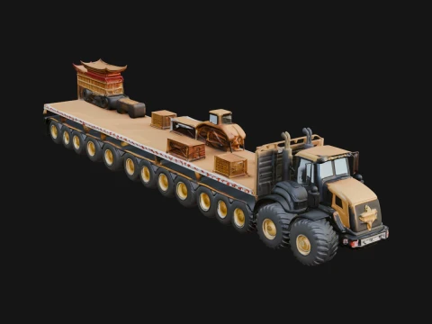 Heavy Haul Trailer Model Design 4 - 3D Print Model Model do druku 3D