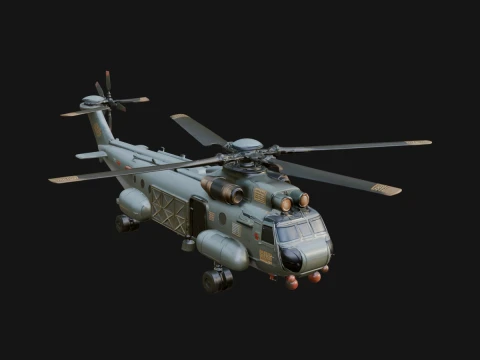 Military Helicopter Model Design 15 - 3D Print Model Modelo de Impressão 3D
