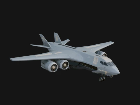 Sci Fi Transport Plane Model Design 3 - 3D Print Model 3D Print Model