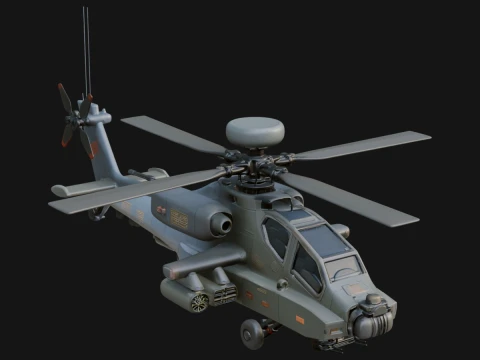 Attack Helicopter Model Design 13 - 3D Print Model 3D Print Model