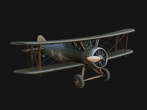 Vintage Biplane Model Design 29 - 3D Print Model 3D Druckmodell