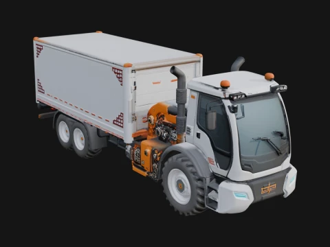 Utility Service Truck Model Design 5 - 3D Print Model Modèles 3D en vedette