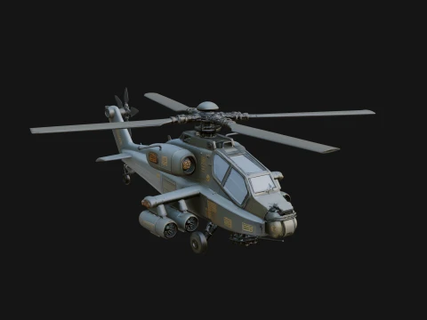 Attack Helicopter Model Design 14 - 3D Print Model 3D Print Model