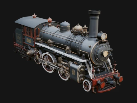 Steam Locomotive Model Design 16 - 3D Print Model 3D Принт Модель