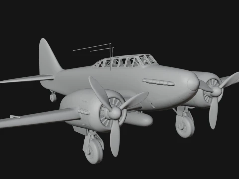 Vintage Bomber Plane Model Design 17 - 3D Print Model 3D Print Model