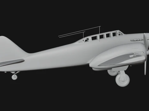 Vintage Bomber Plane Model Design 17 - 3D Print Model 3D Print Model