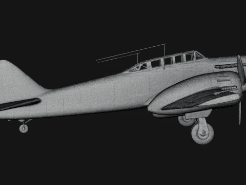 Vintage Bomber Plane Model Design 17 - 3D Print Model 3D Print Model