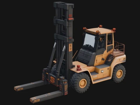 Forklift Truck Model Design 15 - 3D Print Model Model Cetak 3D