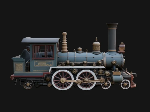 Steam Locomotive Model Design 17 - 3D Print Model 3D Print Model