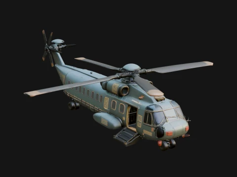 Military Helicopter Model Design 20 - 3D Print Model Modello di stampa 3D
