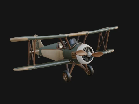 Vintage Biplane Model Design 35 - 3D Print Model 3D Druckmodell